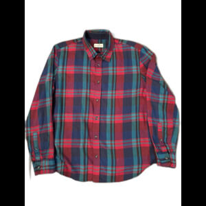 Marine Layer Shirt Mens M/L Marge Red Flannel Lightweight Button Up Plaid Soft